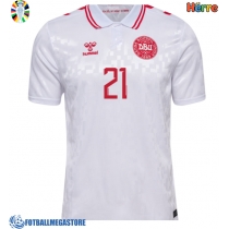 Fotballdrakt Herre Danmark Morten Hjulmand #21 Bortedrakt EM 2024 Kortermet